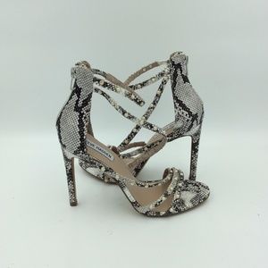 CSteve Madden Meg Snake Skin Pearl Studded Sandal
